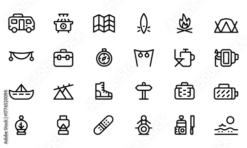Van life icon set