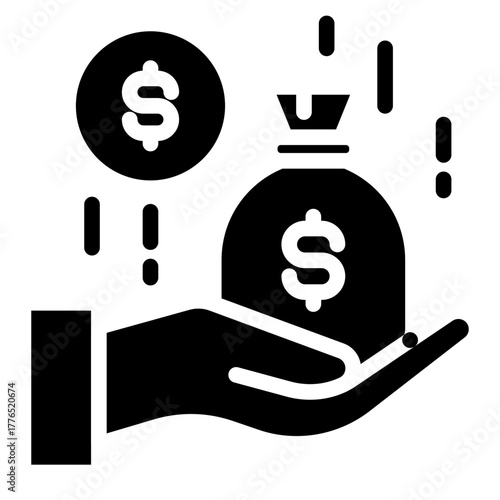 Profit  icon glyph style vector illustration