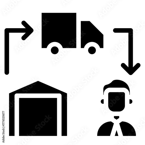 Supply chain icon glyph style vector illustration