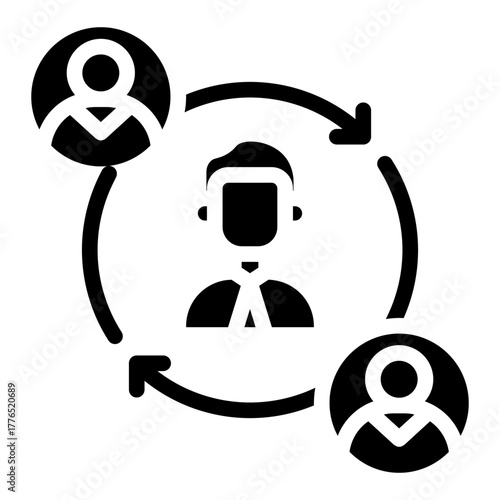 Customers retention  icon glyph style vector illustration