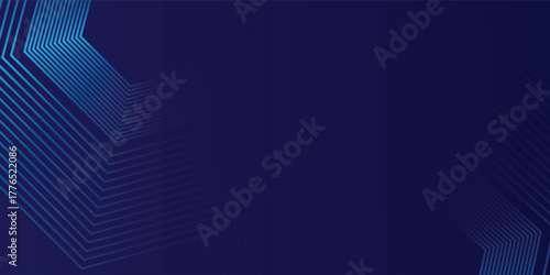 Dark blue background with hexagon geometric lines pattern. Abstract shiny hexagon lines. Futuristic vector eps10