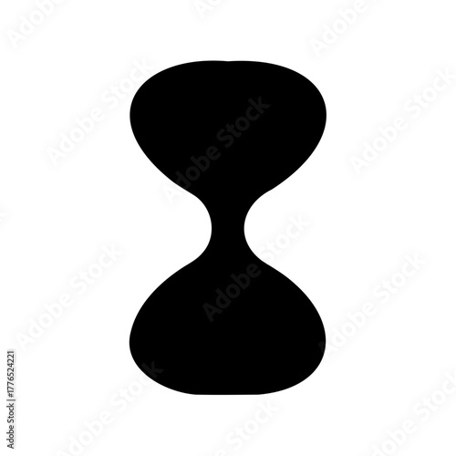 Monochrome hourglass illustration depicting the passage of time and measurement symbol
