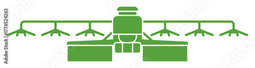 tractor watering fertilizing agriculture field icon