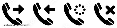 incoming outgoing missed phone icon set