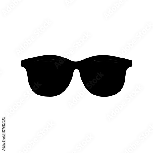 Stylish black sunglasses providing eye protection on a sunny day out, against white