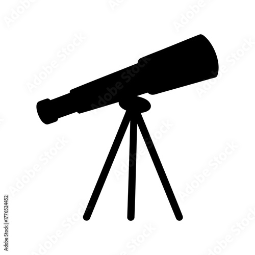 A Silhouette of a Telescope on a Tripod Stand for Star Gazing