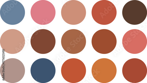 Earth Tone Color Palette – Warm Natural Shades of Brown, Terracotta, Clay, and Blue Vector Swatches for Design and Branding