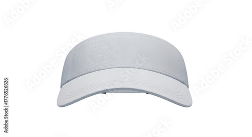 Simple white baseball cap front view isolated clothing headwear accessory fashion apparel illustration