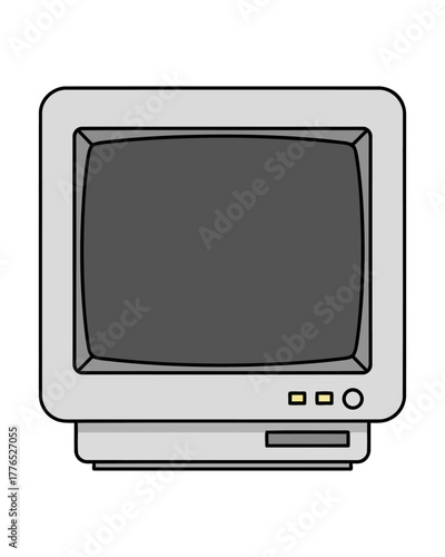 Retro Computer Monitor Illustration Vintage Tech Icon
