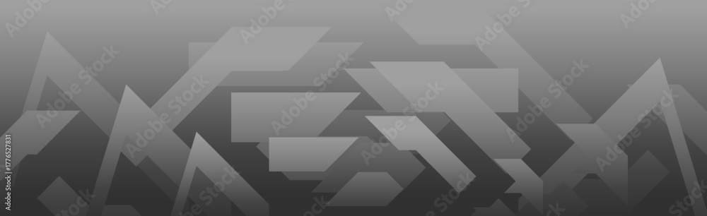 Obraz premium Abstract Geometric Shapes Background with Gradient Grey Tones, Layered Angles, and Modern Design