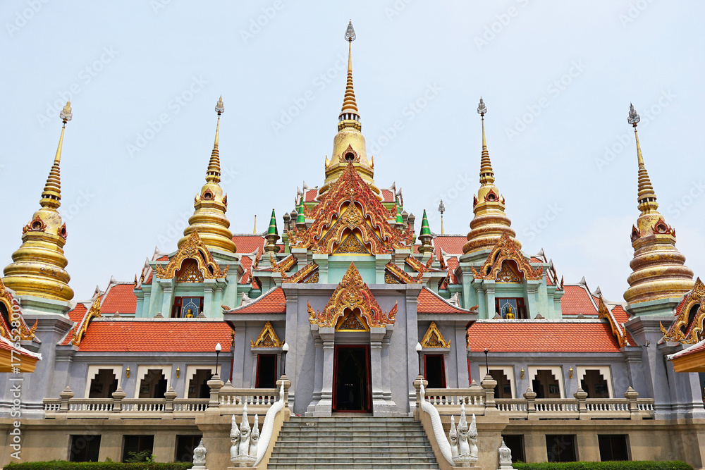 Fototapeta premium Wat Tang Sai, a Buddhist temple constructed to commemorate the 50th anniversary of King Bhumibol Adulyadej (Rama IV)'s reign, Prachuap Khiri Khan, Thailand