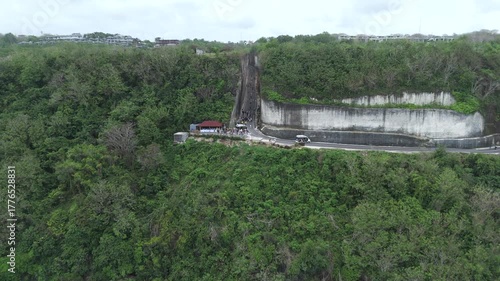 Dramatic Cliffside Road to Tanah Barak Beach, Bali, Indonesia