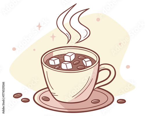 Hot chocolate with marshmallow