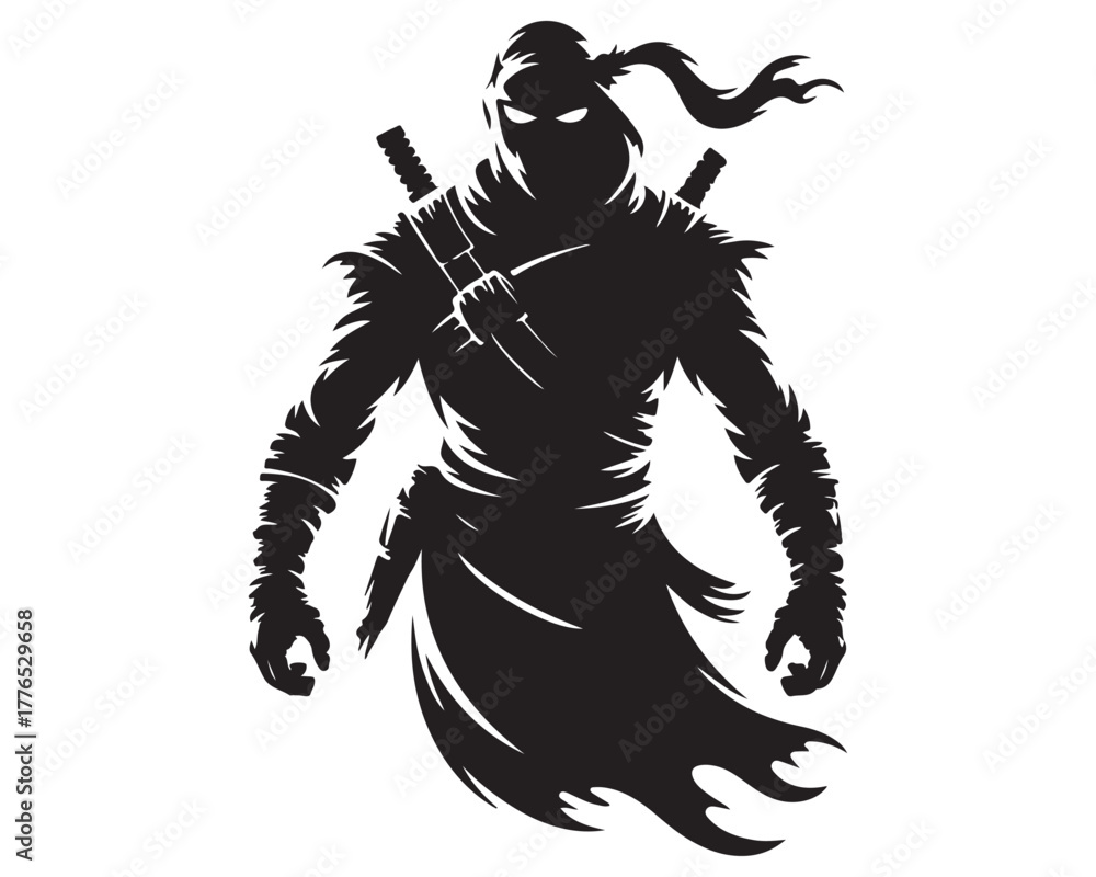 Fototapeta premium vector illustration of a man with sword