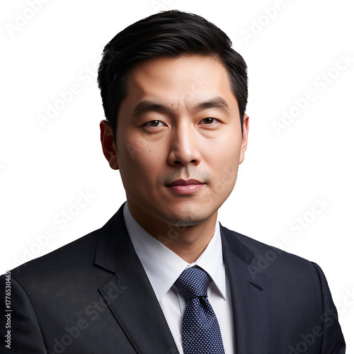 Professional Man in a Suit Poses Confidently for a Corporate Headshot