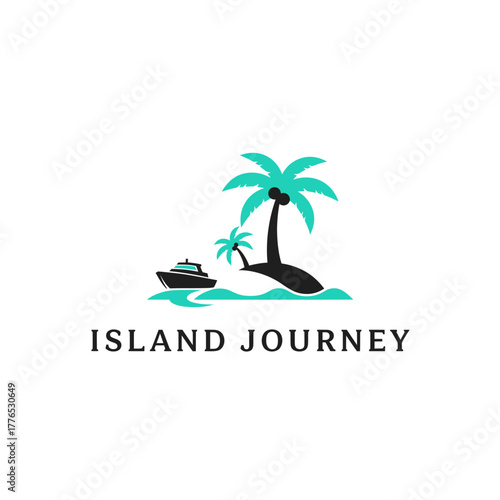 Tropical Island Journey Boat Logo