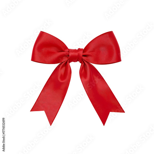 Bright Red Ribbon Bow Perfect for Gifts and Decorations During Celebrations a...