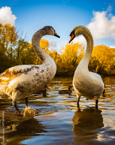 swans on the lake