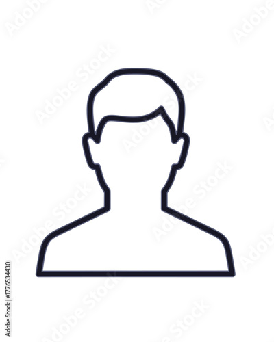 Generic user profile icon representing a faceless person's bust, suitable for avatar placeholders, account settings, or basic human identity symbols in web and app interfaces