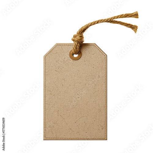 Simple Kraft Paper Tag With String for Labeling or Crafting Projects