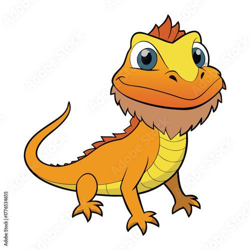 Bearded Dragon Color Vector Illustration