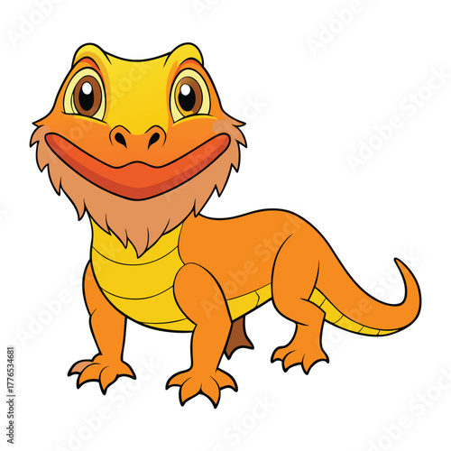 Bearded Dragon Color Vector Illustration