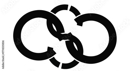 Interlocking abstract circles forming a symbol of connection and unity