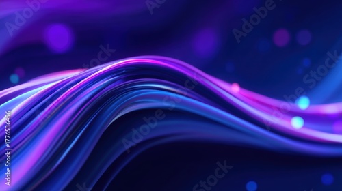 Abstract Glowing Blue and Purple Waves Background