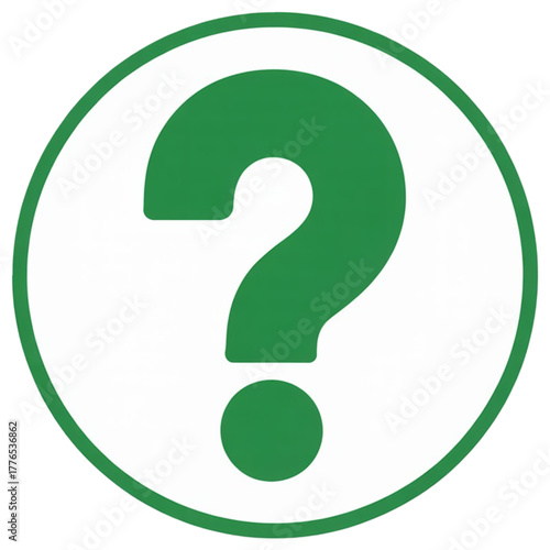 3d rendered green question mark icon isolated on transparent background