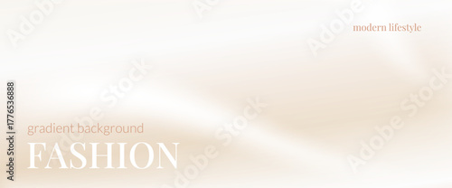 Fashion pearls beige. Horizontal neutral tones background. Light brown caramel blending color template with waves. Vector soft beige backdrop. Cream cosmetic blanks. Subtle pale pearl silk cover.