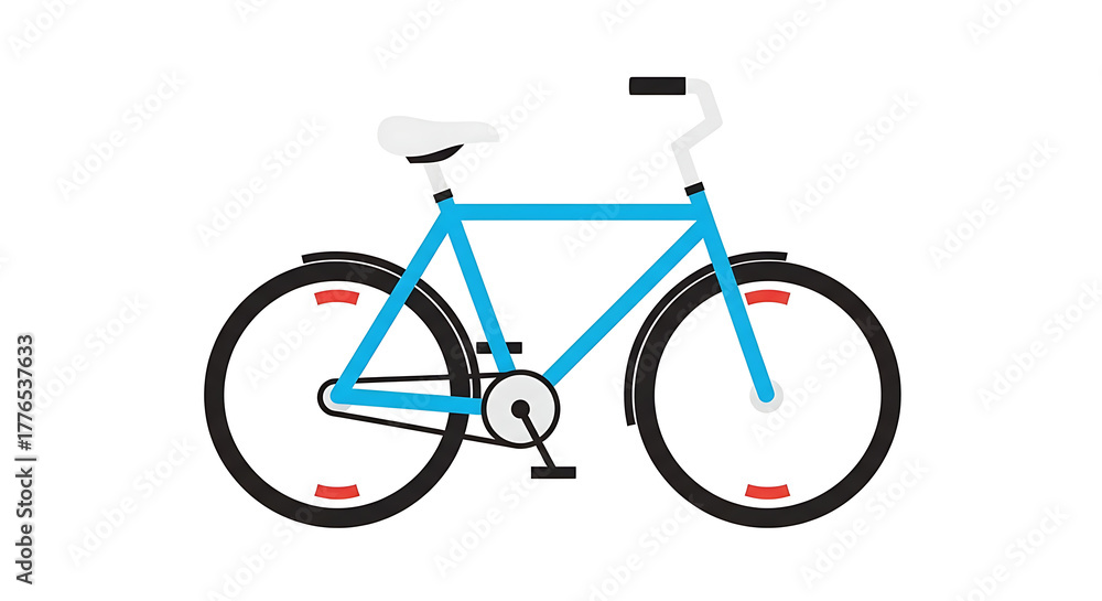 Fototapeta premium Blue bicycle on white background