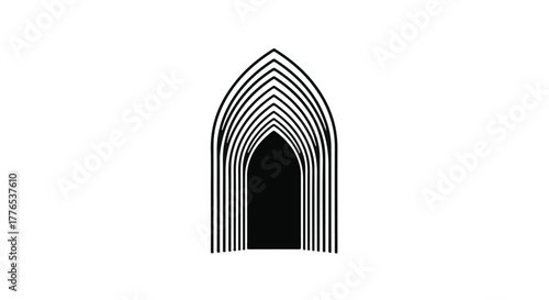 Abstract architectural archway creating a sense of depth and mystery