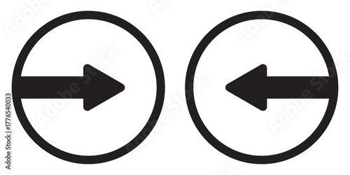 Black arrow button vector icons designed. Left and right arrow button.