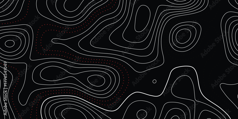 Fototapeta premium The black on white contours topography stylized relief diagram line wave carve pattern background. 
