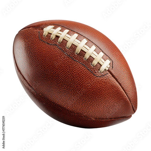 Brown Leather Football Resting on Smooth Surface During a Sunny Day