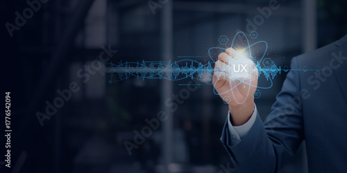 Papier peint User Experience (UX) design concept in digital innovation — business professiona