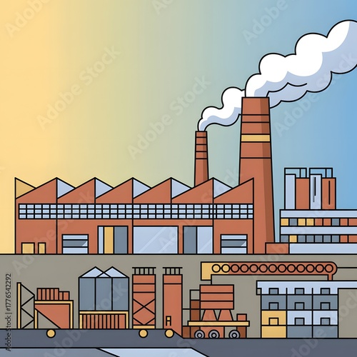 vector illustration of a factory