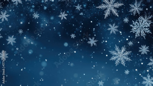 Blue Winter Snowflakes Background for Seasonal Designs