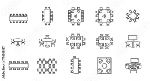 conference table layout collaborative workspace tables designs for meetings business presentations ideal for coworking spaces  office environments.