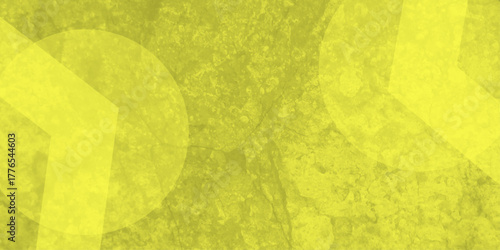 Yellow abstract background with white circle rings in faded distressed vintage grunge texture design. High resolution textured pattern. Abstract modern background design concept for template banner. 