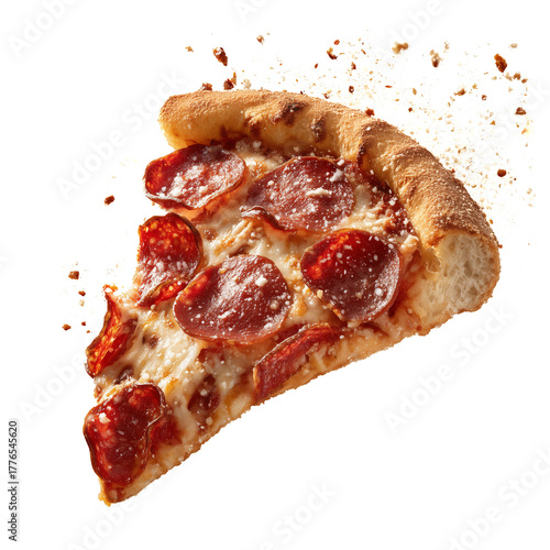 Slices of Pepperoni Pizza With Melted Cheese on Crispy Crust