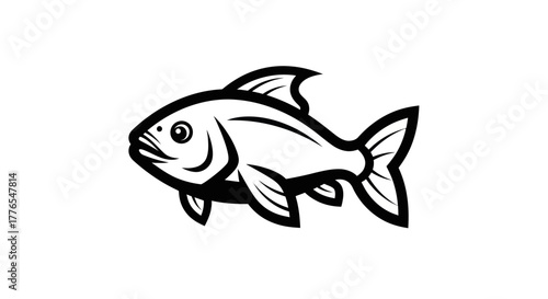 Stylized Fish Illustration - A Simple and Elegant Aquatic Design.