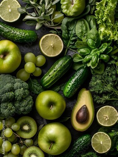 緑のフルーツ＆ベジタブル　フードアート