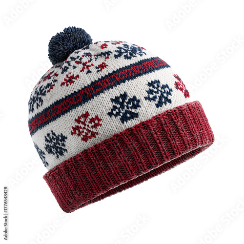 Winter Knit Hat With Patterned Design for Outdoor Activities