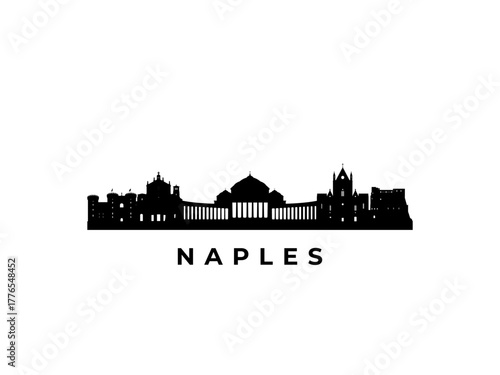 Vector Naples skyline. Travel Naples famous landmarks. Business and tourism concept for presentation, banner, web site.