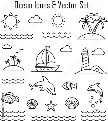 Landmarks and monuments travel icon set vector illustration