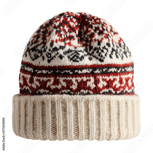 Winter Knit Hat With Patterned Design for Outdoor Activities