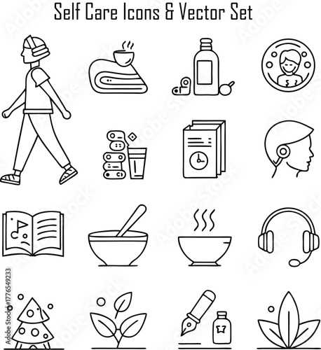 Self care Icons & Vector Set