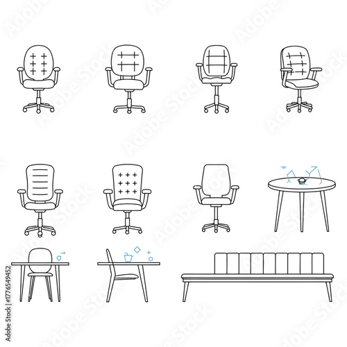 office furniture arrangement diverse chair and table set arrangements for ergonomic workspace design enhancing professional interiors and office planning solutions
