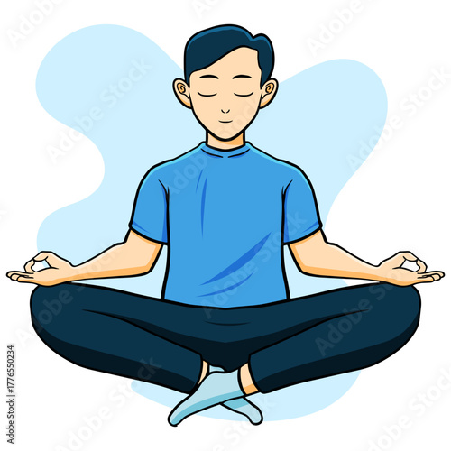 hand drawn meditation man illustration